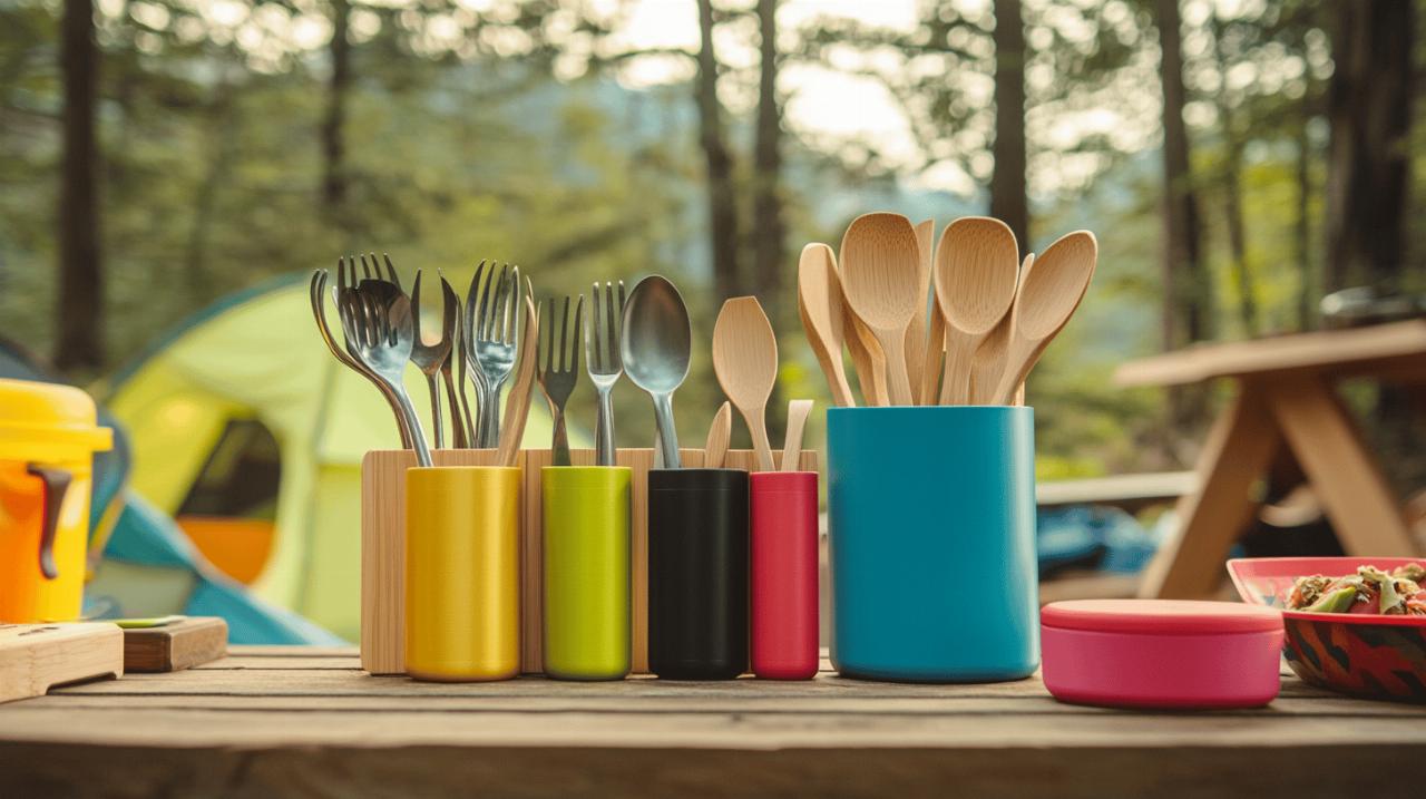 Kit de couverts reutilisables pour le camping : L’alternative verte aux jetables